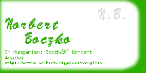 norbert boczko business card